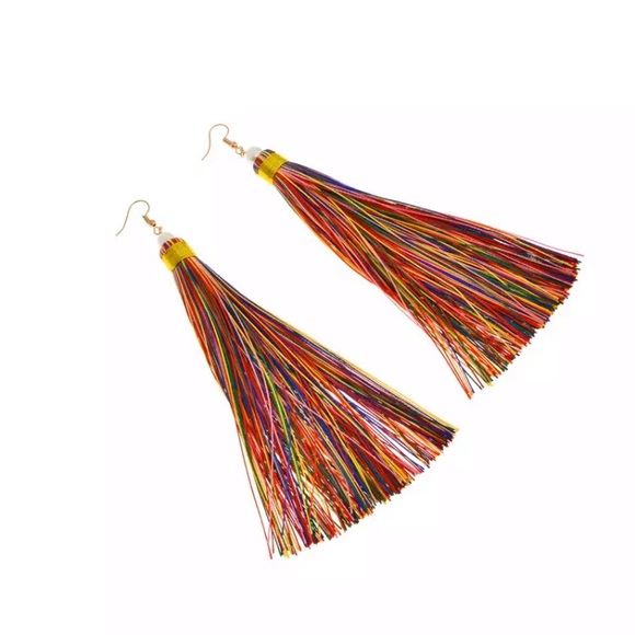 New! Multi-Color Tassel Earrings - Picture 4 of 12